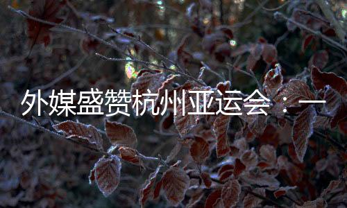 外媒盛赞杭州亚运会🍼🤛🏽：一场展示体育精神和亚洲团结的盛会